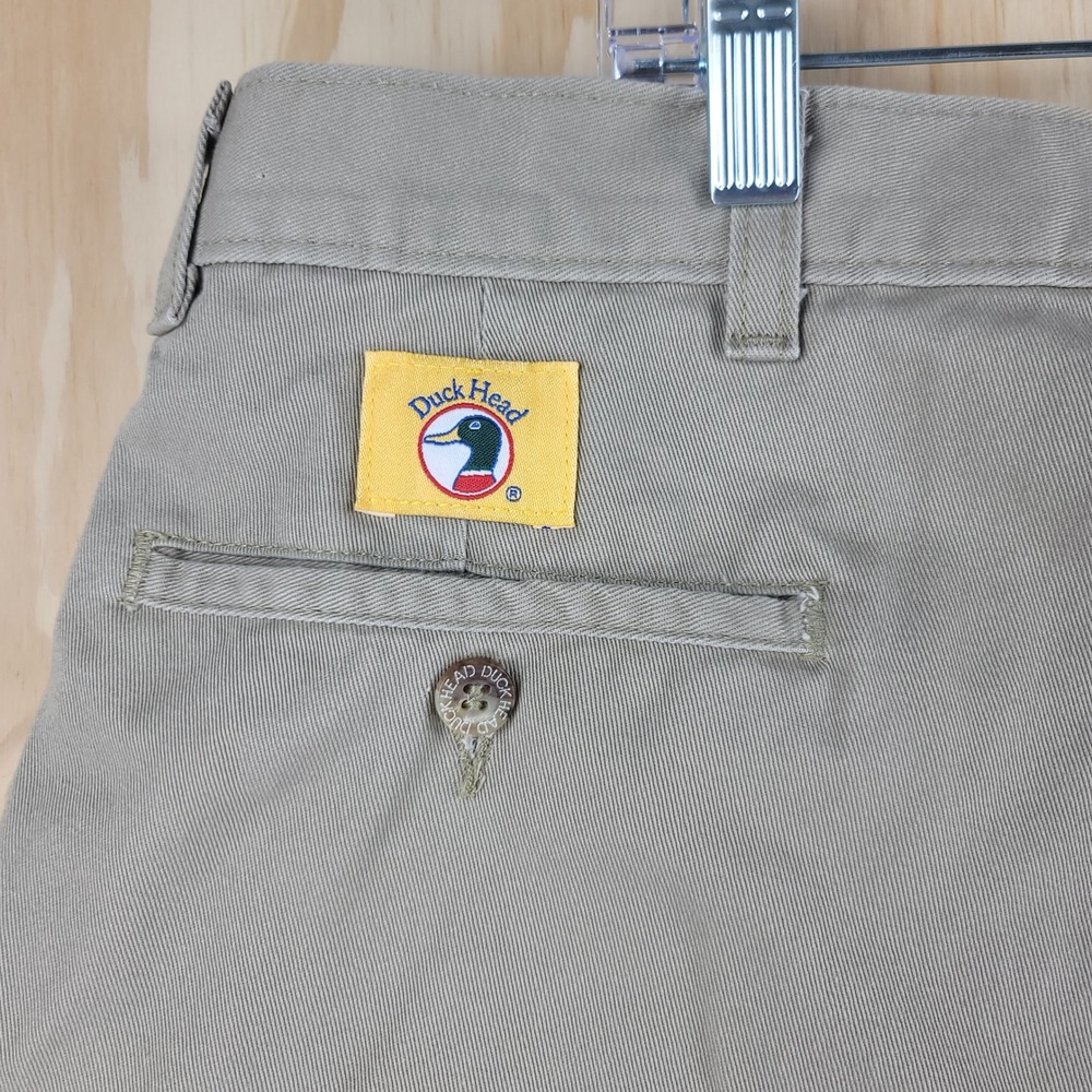 Duck Head Chino Shorts Mens 41 Khaki Pleated Cotton Casual Vintage 90's - Picture 3 of 6